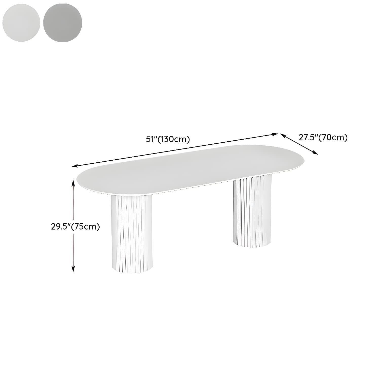 Stylish White Stone Kitchen & Dining Table with Adjoining Pedestal Base thumbnail 13