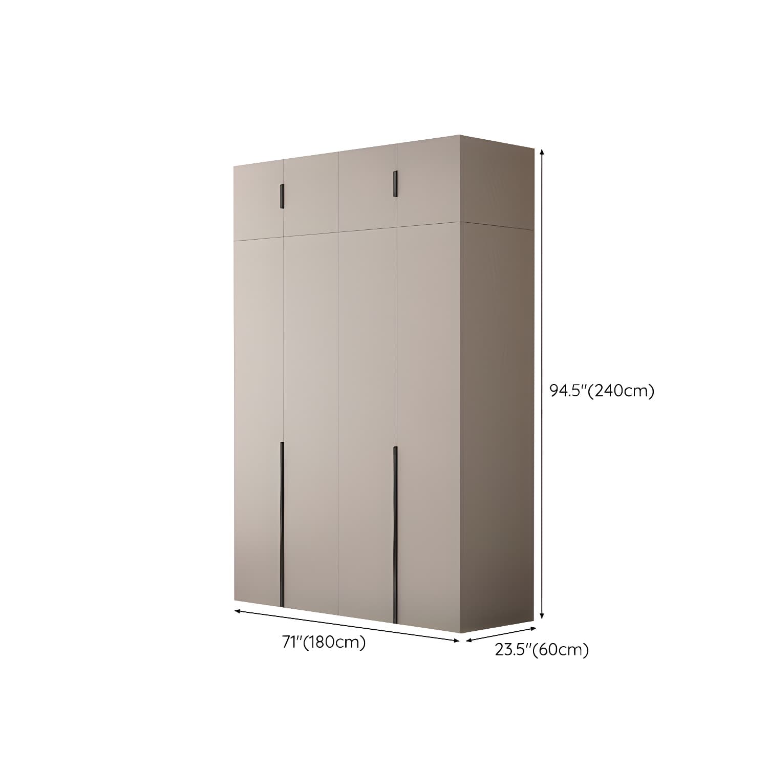 Modern Grey Wardrobe Armoire with Clothing Rod & Adjustable Shelves thumbnail 25