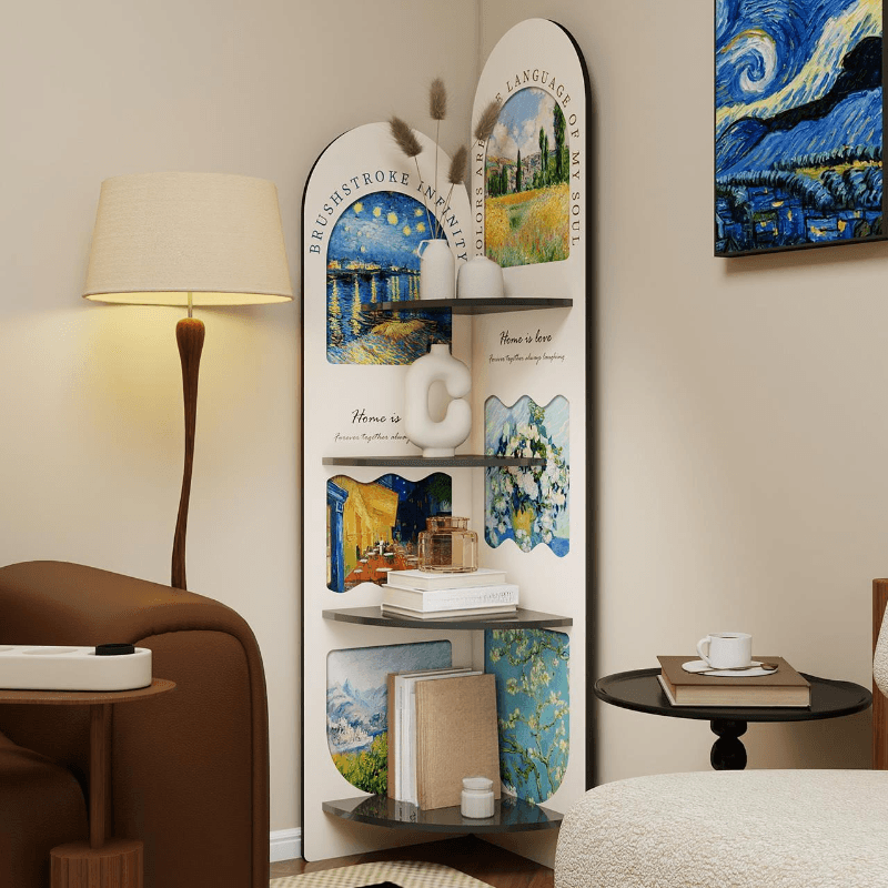 Modern Simple Style Nook Decorative Cabinet with 4 Exterior Shelves, Laminate Countertop in Midnight Black thumbnail 10