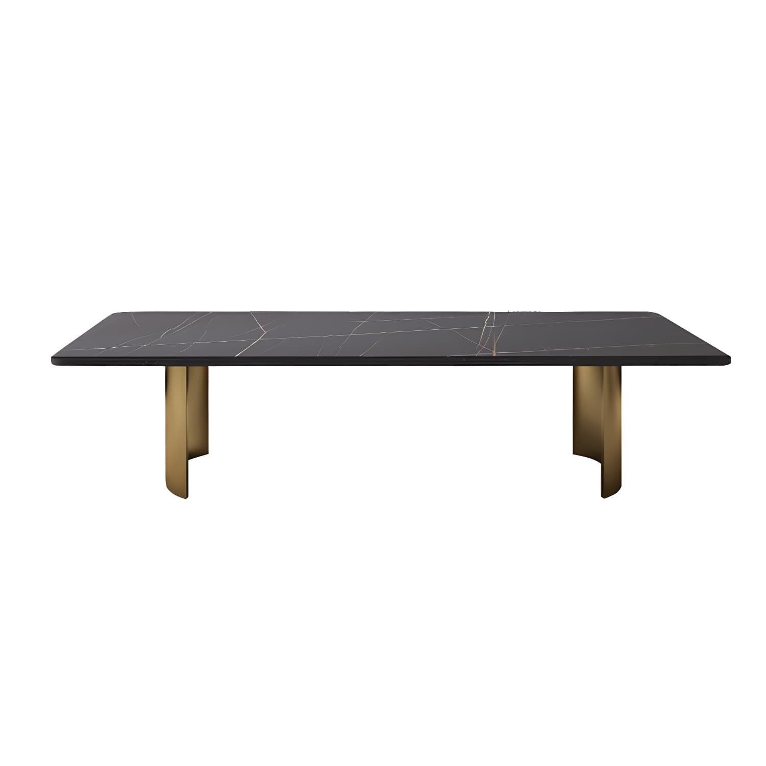 Glam 15.7" H Rectangle Slate Coffee Table Steel 2 Legs Cocktail Table thumbnail 6