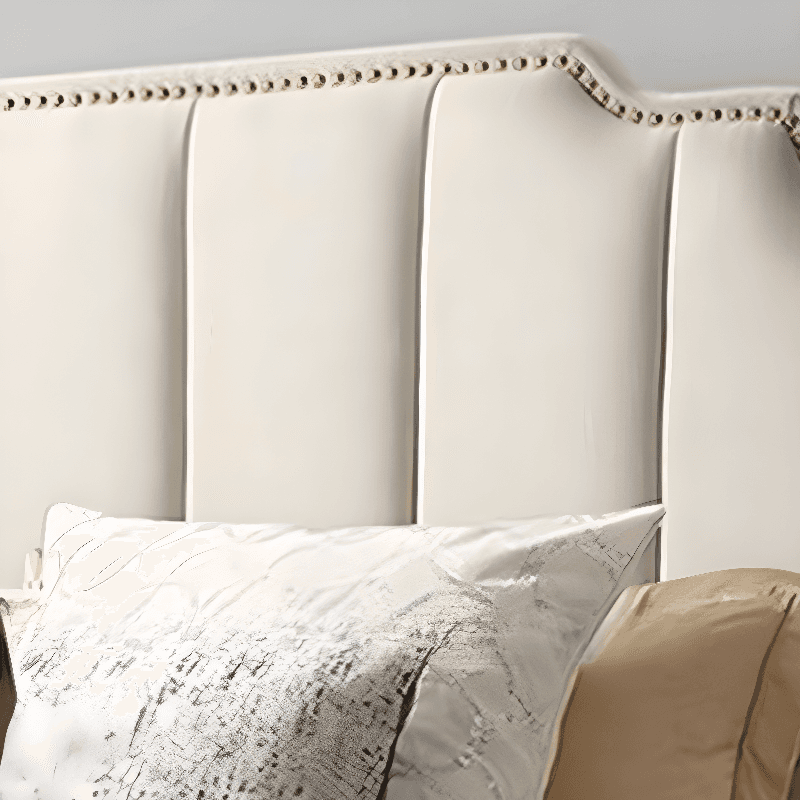 No Distressing Twin XL/Full/Queen Panel Headboard with Nailhead Border, Portman Shape, Sponge Fill, Wall Mounted, Low Height thumbnail 9