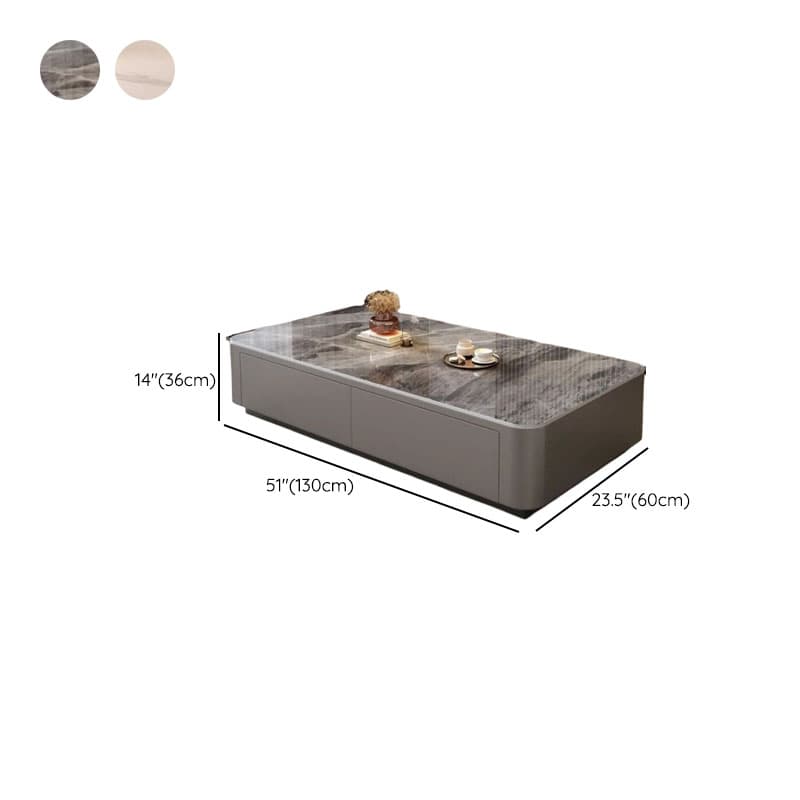 Contemporary Design Single Set Geometric Figure Rock Top Board Game Coffee Table with Block Base in Gray/Chalk and 2 Drawers thumbnail 14