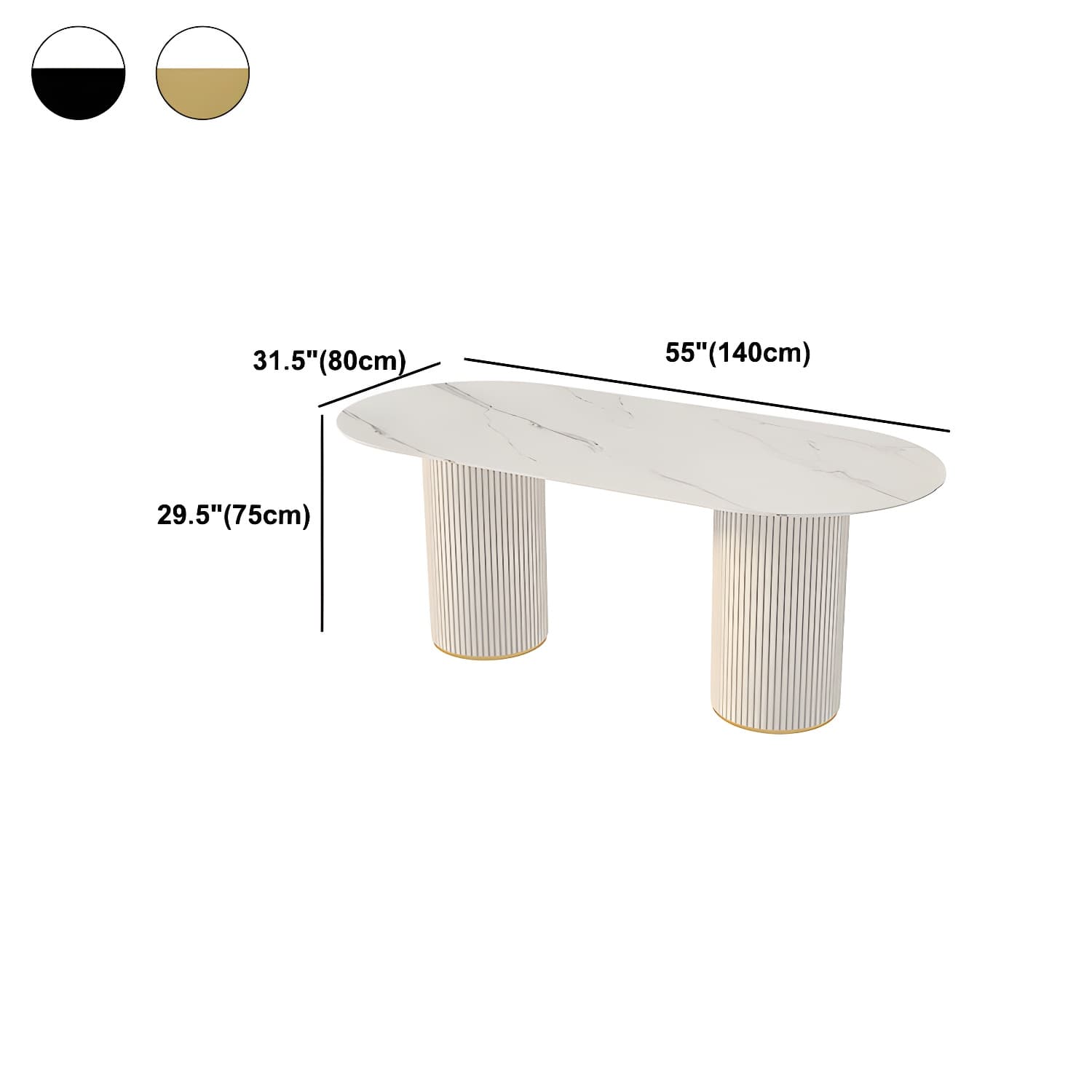 Simplicity Style Oval Dining Table Imitation Marble Home Furniture thumbnail 10