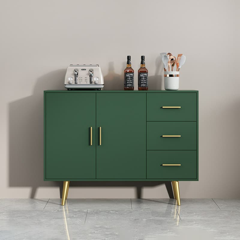 Floor Freestanding Buffet Table with Kitchen Appliance Storage for Living Room in a Glam Style thumbnail 3