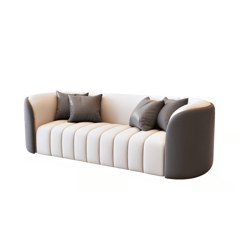 Trendy Grey/Ivory Solid Color 3-seater/for 2/1 Person Floor Sofa/Loveseat/Single Sofa with Tuxedo Arm for Sitting Room thumbnail 10