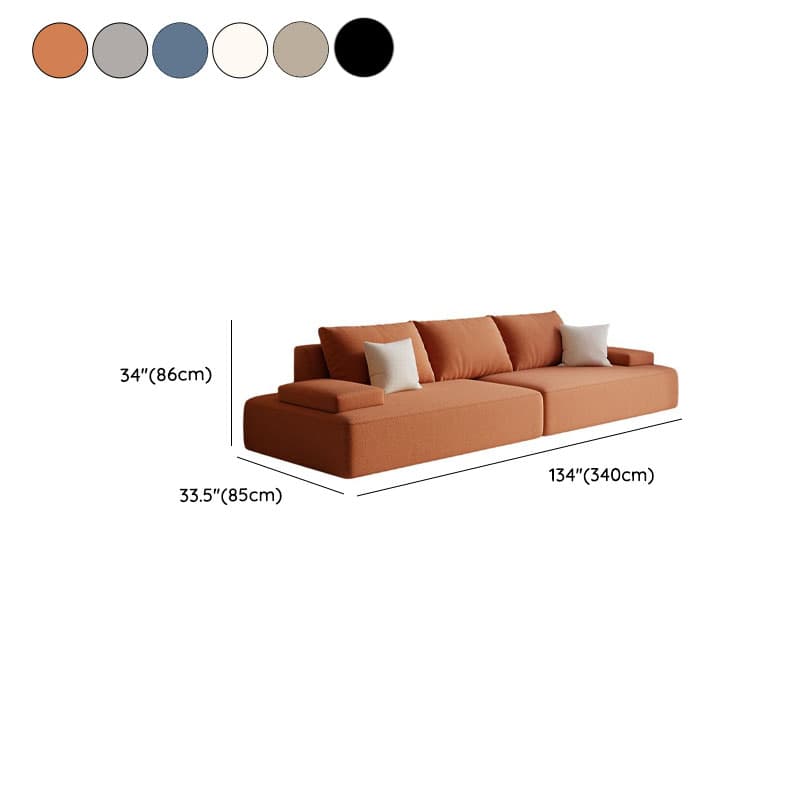 Modish Solid Color Stain Resistant Standard Sofa in Black/Light Gray/Beige for 6-Seater with 2 Pillows thumbnail 19
