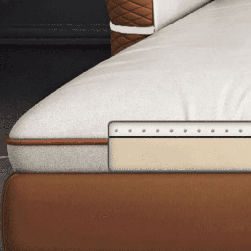 Straight/L-Shape Sofa/Sofa Chaise with Horizontal/Right Orientation, Sloped Arms, and Stitch-tufted Detailing thumbnail 3