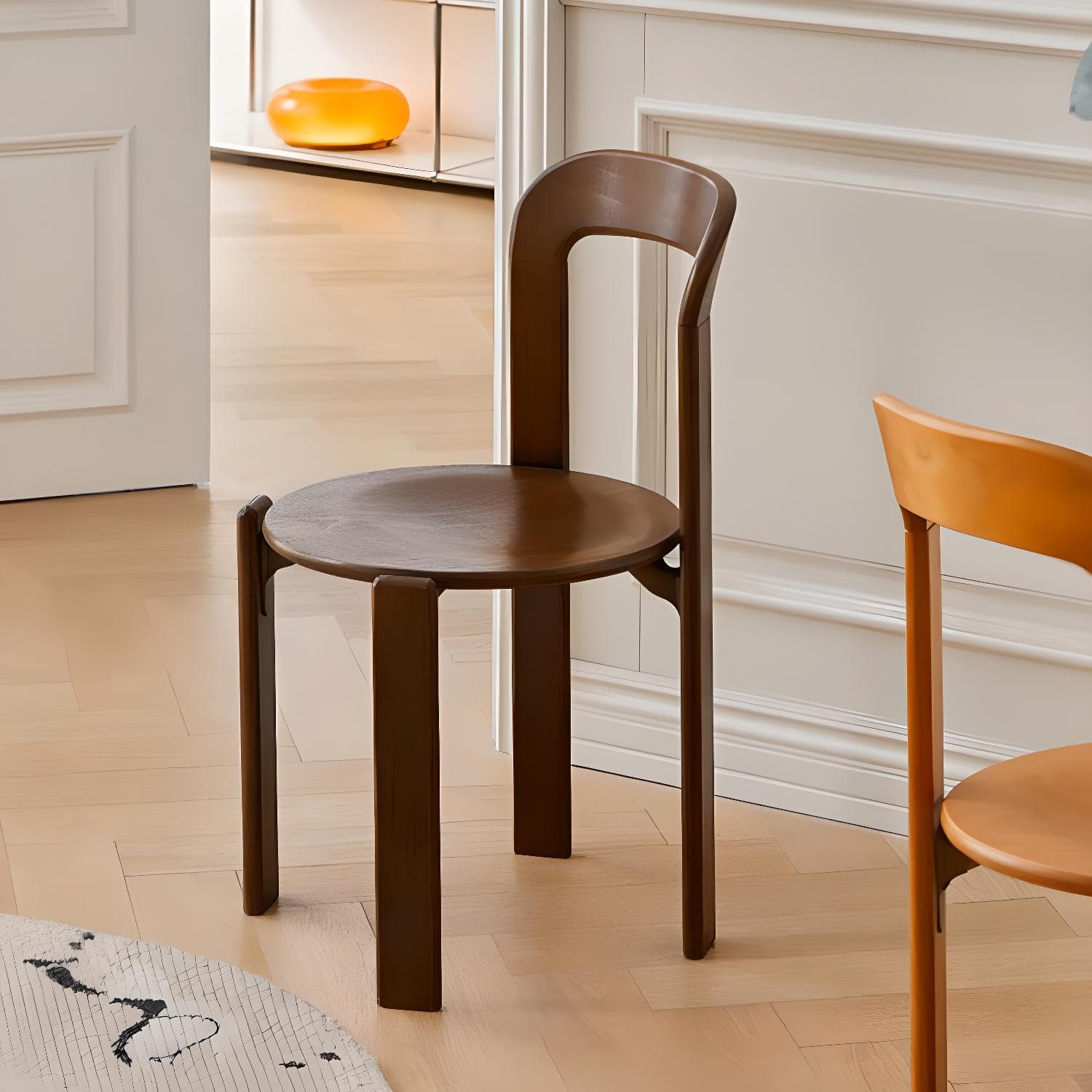 Modern Solid Wood Armless Dining Chairs with Open Back for Kitchen & Dining thumbnail 9
