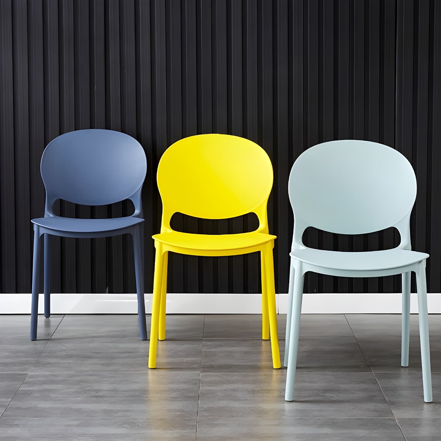 Plastic Open Back Dining Chair Indoor-Outdoor Stackable Side Chair thumbnail 18
