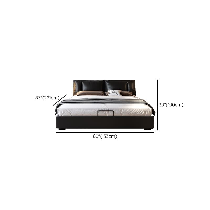 Solid Color Storage Bed/Platform Bed with Down Upholstery for Bedroom thumbnail 8