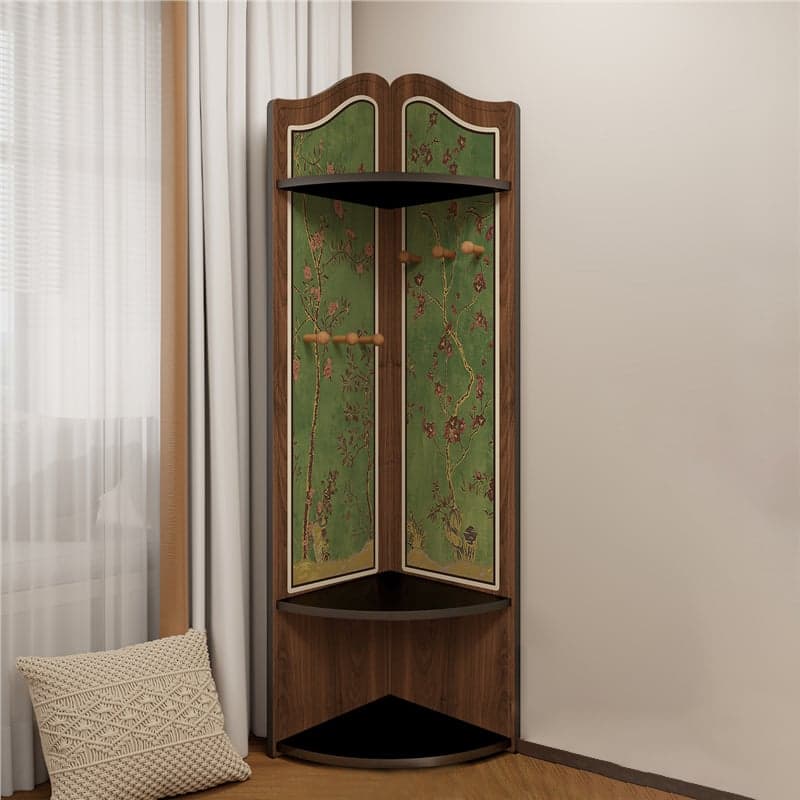 Modern Simple Style Nook Decorative Cabinet with 3/4 Exterior Shelves, Lumber Countertop in Midnight Black thumbnail 4