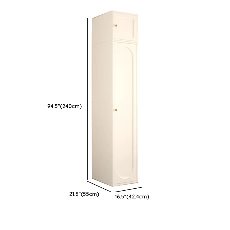 Chalk Casual Unattached Wardrobe with Adaptable Shelf, Soft Close Door, Hanging Rod, and Articulated Mechanism thumbnail 23
