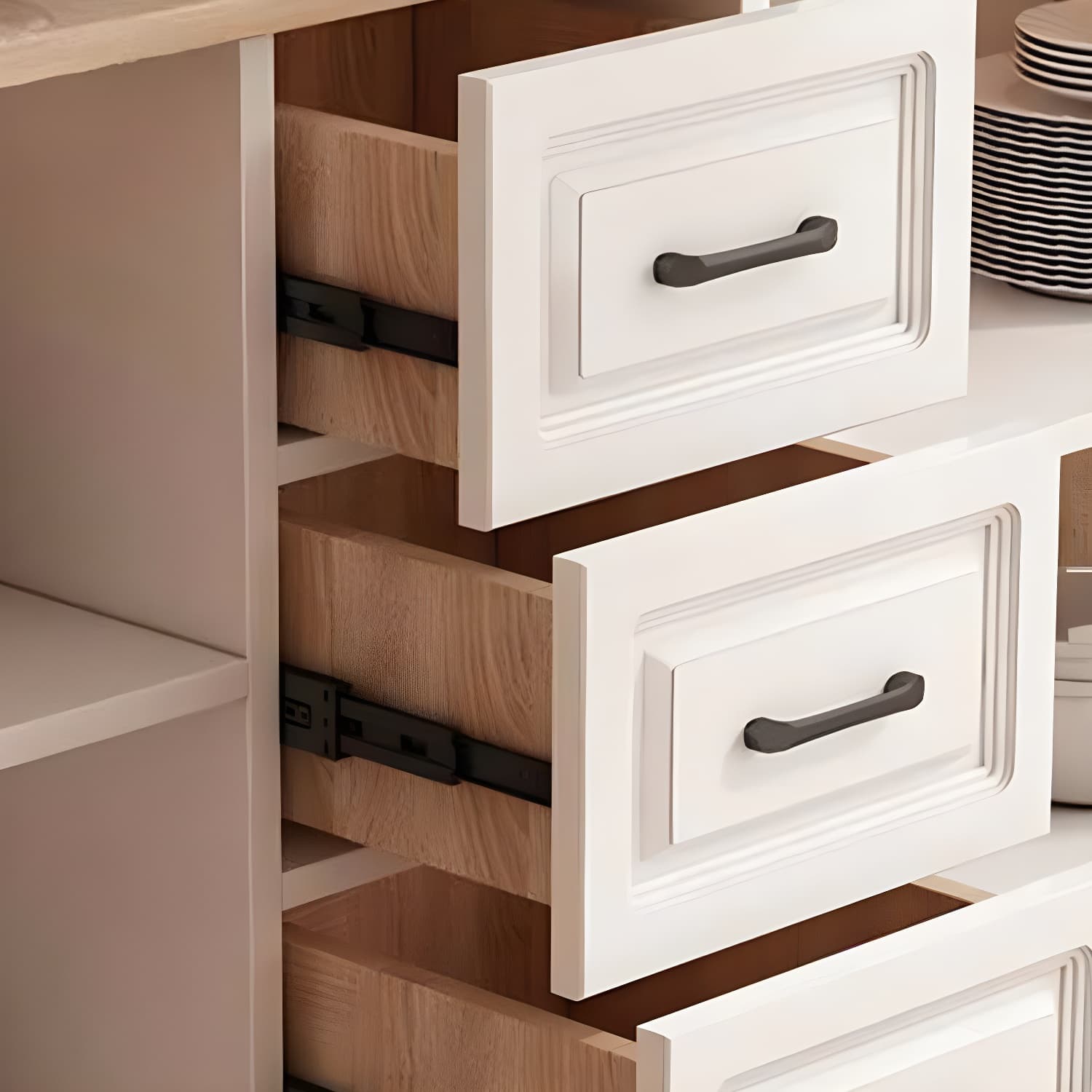 Modern Wood Buffet Cabinet with Glass Doors and Shelves - Full Assembly Needed thumbnail 11