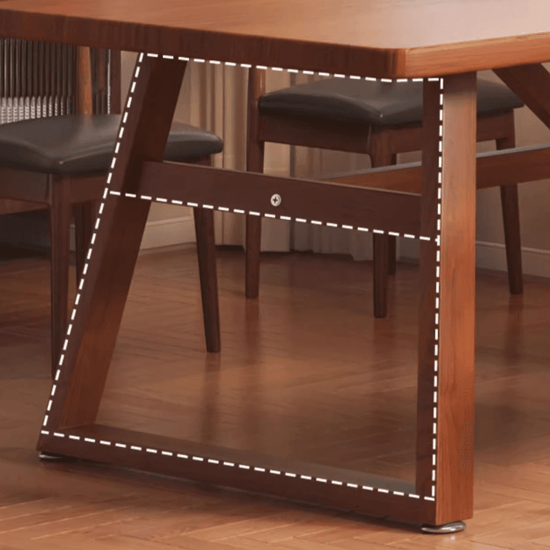 Rectangle Manufactured Wood Dining Table Set for 6/4 People with Padded Chairs, Back Support, and Brown Top thumbnail 11