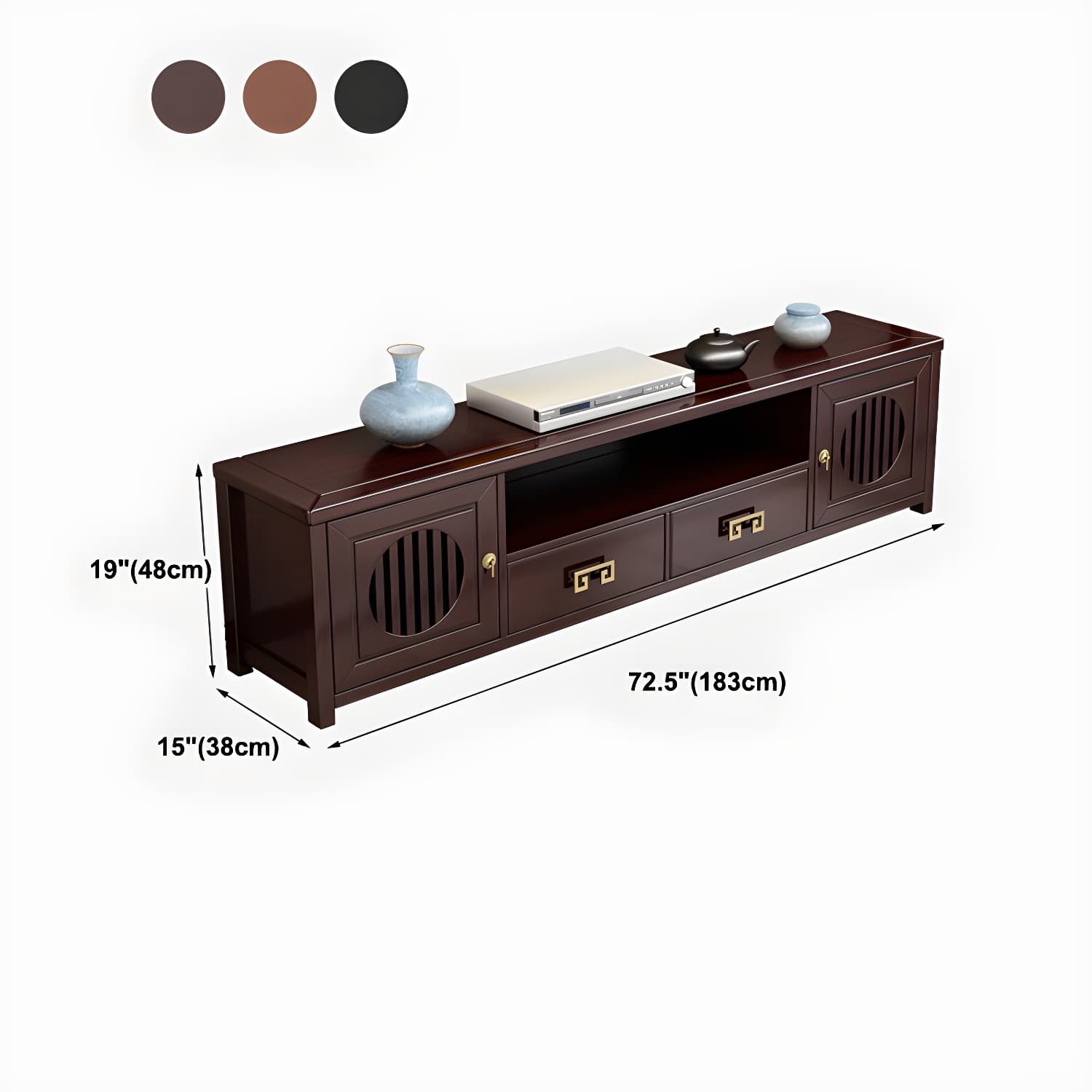 Solid Wood TV Cabinet Traditional Style Household Simple Open TV Stand Console thumbnail 14