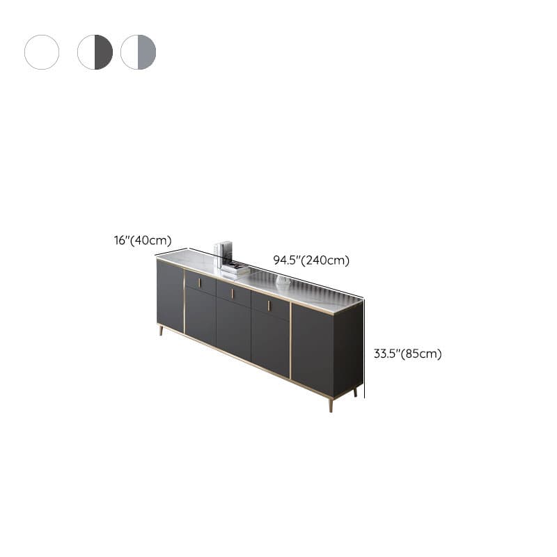 Modern Stone Buffet Sideboard with Doors and Drawers for Living Room - image 16