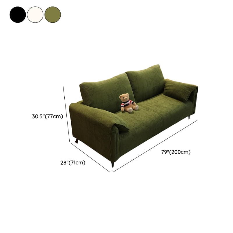 Modern Solid Color Tear Resistant Standard Sofa/Loveseat in Black/Ivory for 3-seater/Seats 2 thumbnail 18