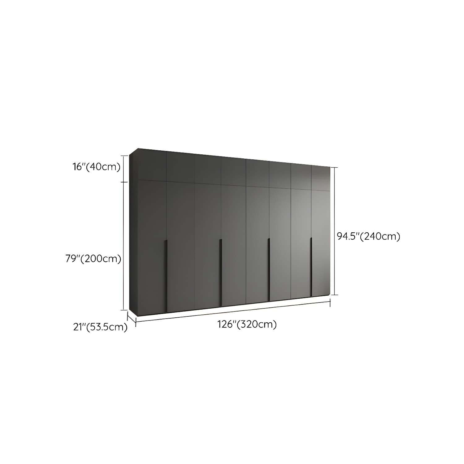 Modern Grey Wood Wardrobe Armoire with Drawers & Shelves for Ample Storage thumbnail 22