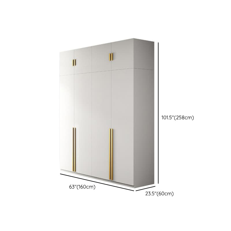 Simple Lumber White Wardrobe Armoire with Interior Shelves & Clothing Rack & Soft Close Drawer & Soft Close Door thumbnail 23