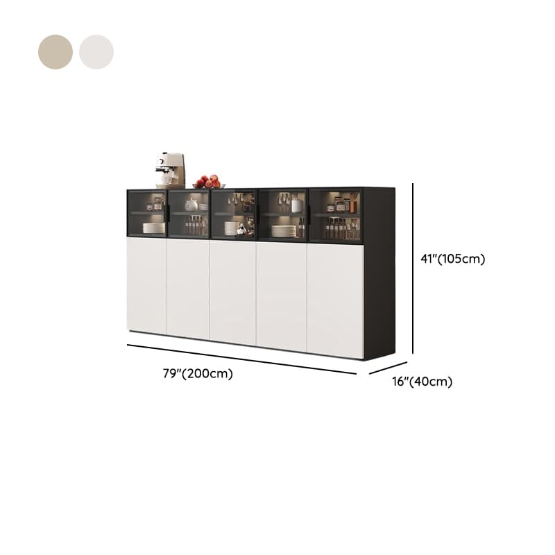 Modern Sideboard with Cupboard in Narrow/Standard/Wide Sizes, Larder Storage, Manufactured Wood Countertop, Glazed Door, and Alterable Shelf thumbnail 15