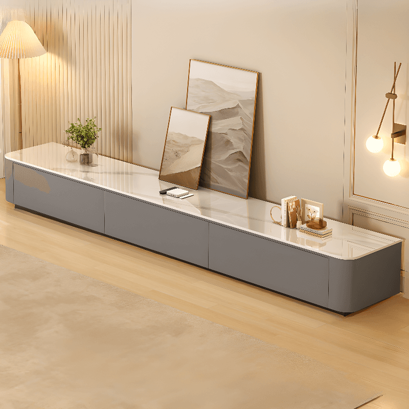 Rectangular Sintered Stone Countertop TV Stand with 3-Drawer/5 Drawers/4 Drawers and Cable Management in a Modern Simple Style thumbnail 2