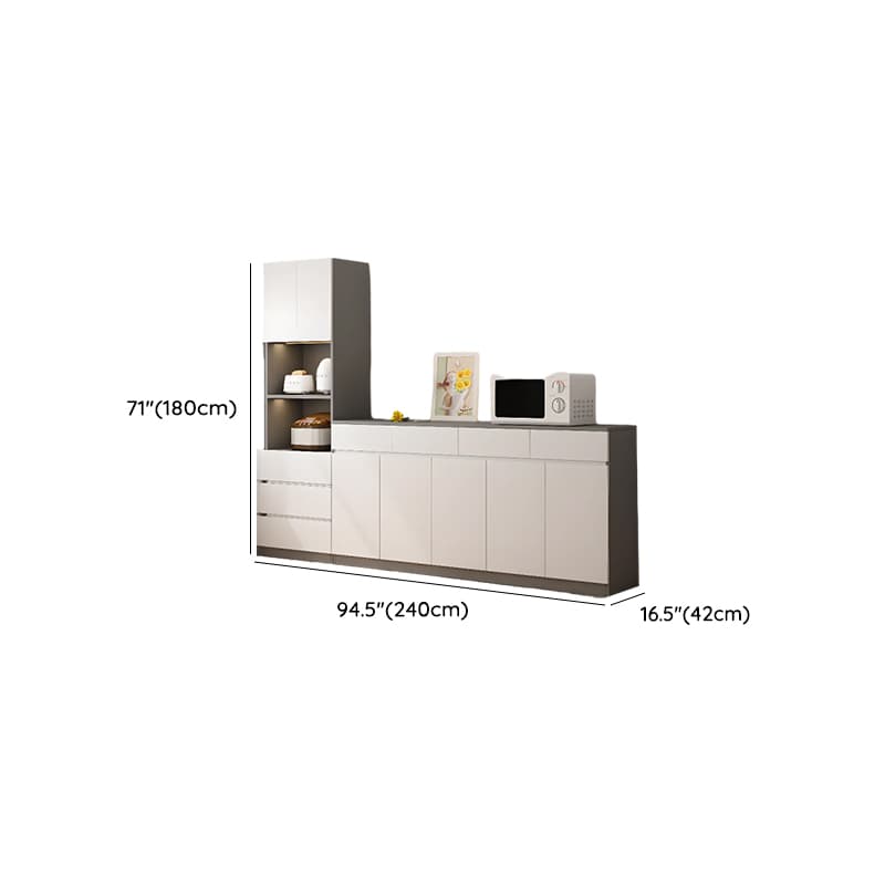 Simple Sideboard with Multiple Drawers, Closet Cabinet, Standard and Narrow Sizes, 1 or 2 Shelves, Wood Countertop, 2 to 5 Doors thumbnail 30