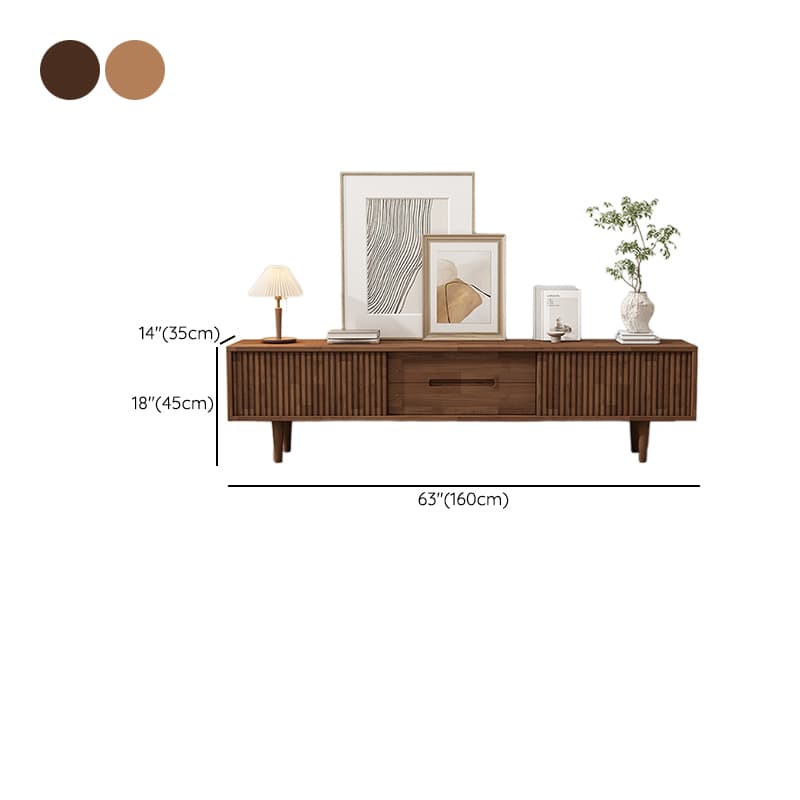 Simplistic Oak Wood TV Stand with 2 Drawers and 2 Cabinets thumbnail 17