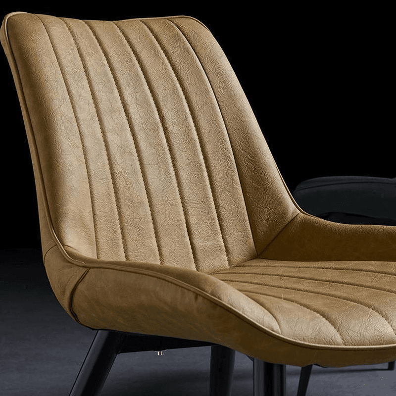 Outlined Faux Leather Upholstered Reliable Side Chair with Metal 4 Legs for Restaurant thumbnail 16