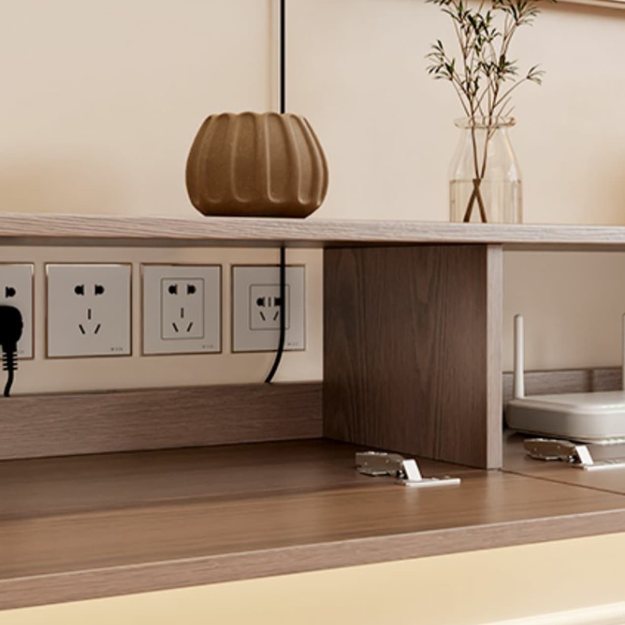 Scandinavian Wood TV Stand with Drawers and Cabinet for TVs Over 67 Inches Long thumbnail 6