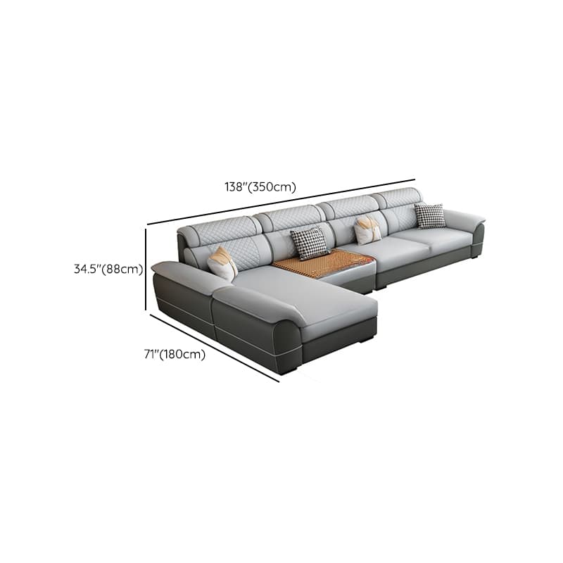 Modern Simple Style Straight/L-Shape Horizontal/Reversible Sofa Couch/Sofa Chaise in Grey with Water-resistant and Pillow Top Arm, 2-piece/3 Pc thumbnail 22