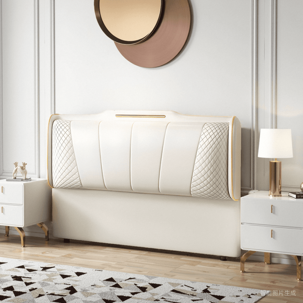 Simplistic Style Queen Wingback Headboard with Camelback Shape in Pine Wood, No Distressing, Featuring Sponge Upholstery and Standard Height thumbnail 9