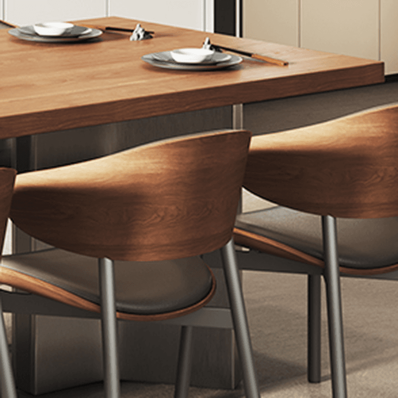 Dining Table Set with Ash Wood Top, Two-sided Pedestal Base, Padded Chair with Back for 6 People/4 People in Auburn thumbnail 9