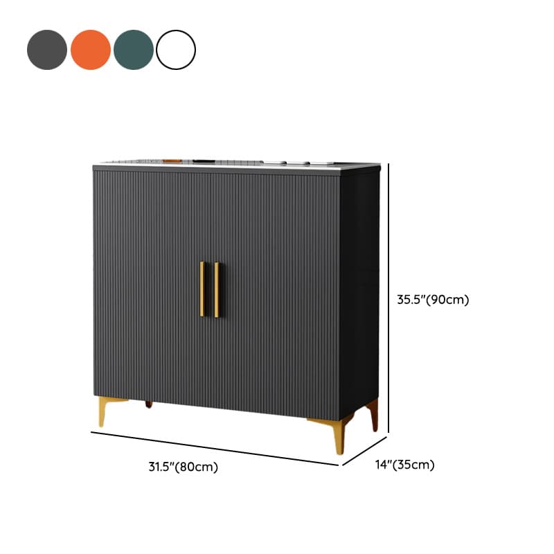 Wood Sideboard/Credenza 35 Inches Wide Glam Style, No Drawers, 2-Door Cabinet thumbnail 15
