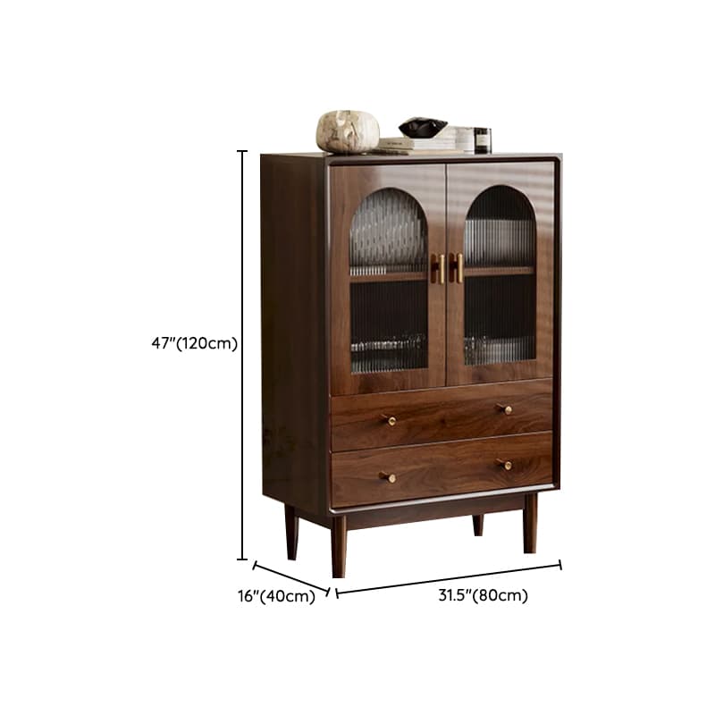 Independent Composite Wood Utility Storage Cabinet with Cabinet, Glass Door, Flexible Shelf, and Cabinet Knobs in Cocoa thumbnail 24