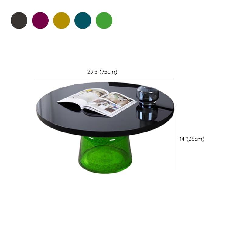 Simplistic Single Side Table with Hardened Glass and Plinth Base, Rounded Top thumbnail 24