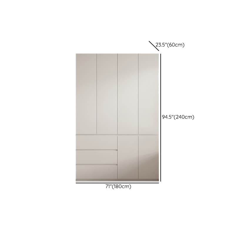 White Modish Manufactured Wood Armoire Cabinet with Soft Close Drawer, Soft Close Door, Interior Shelves, and Clothing Rod thumbnail 13