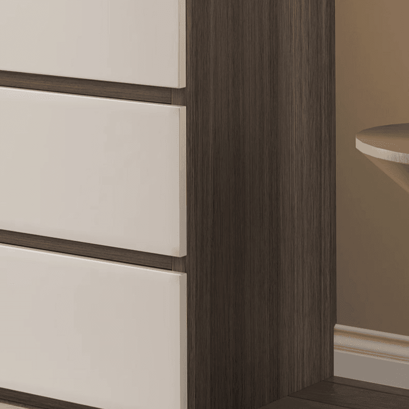 White Modish Wooden Independent Armoire Cabinet with Soft Close Drawer, Soft Close Door, and Interior Shelves thumbnail 6