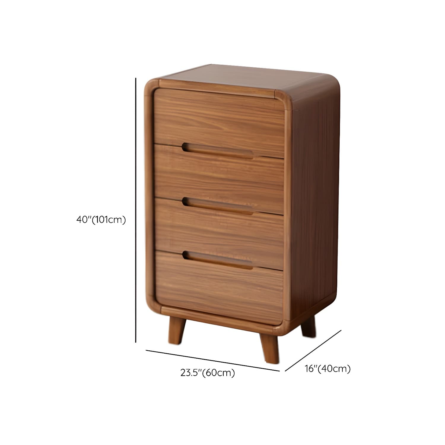 Modern Solid Wood Dresser with Narrow Profile and Drawers in Natural Finish thumbnail 21