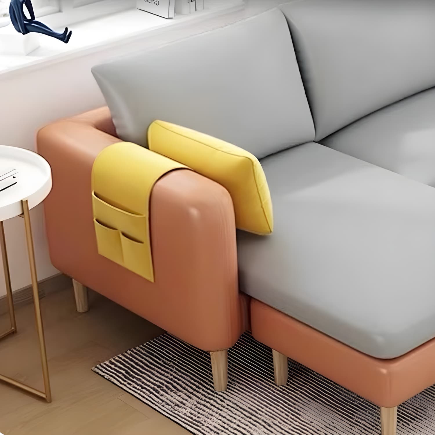 79.5" W L-Shaped Sectional Sofa with Square Arm and Bolster Pillows thumbnail 17