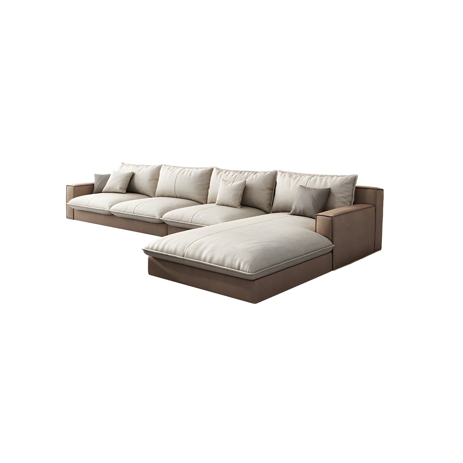 Scandinavian Pillow Back Sectional with Square Arm for Living Room thumbnail 7