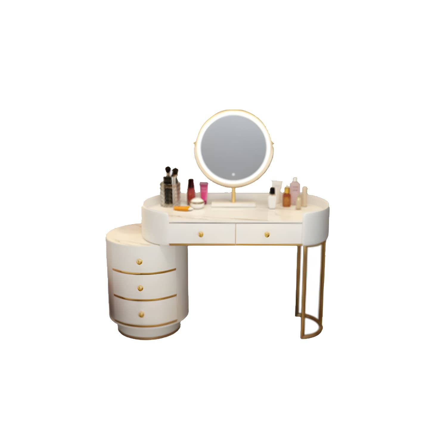 Wooden Makeup Vanity Desk Bedroom Dressing Table Stool Set with Drawer thumbnail 19