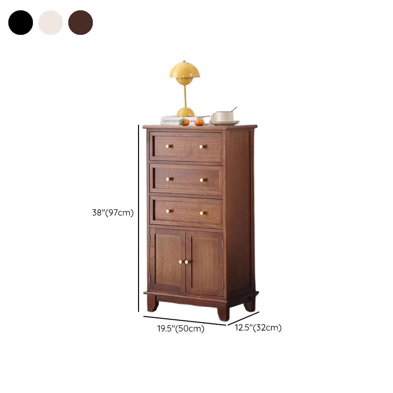 Rectangular Damp-proof Accent Cabinet with Storage Drawer, Closet, Glazed Door, Cabinet Knobs in Chalk/Brown/Wood Color thumbnail 18