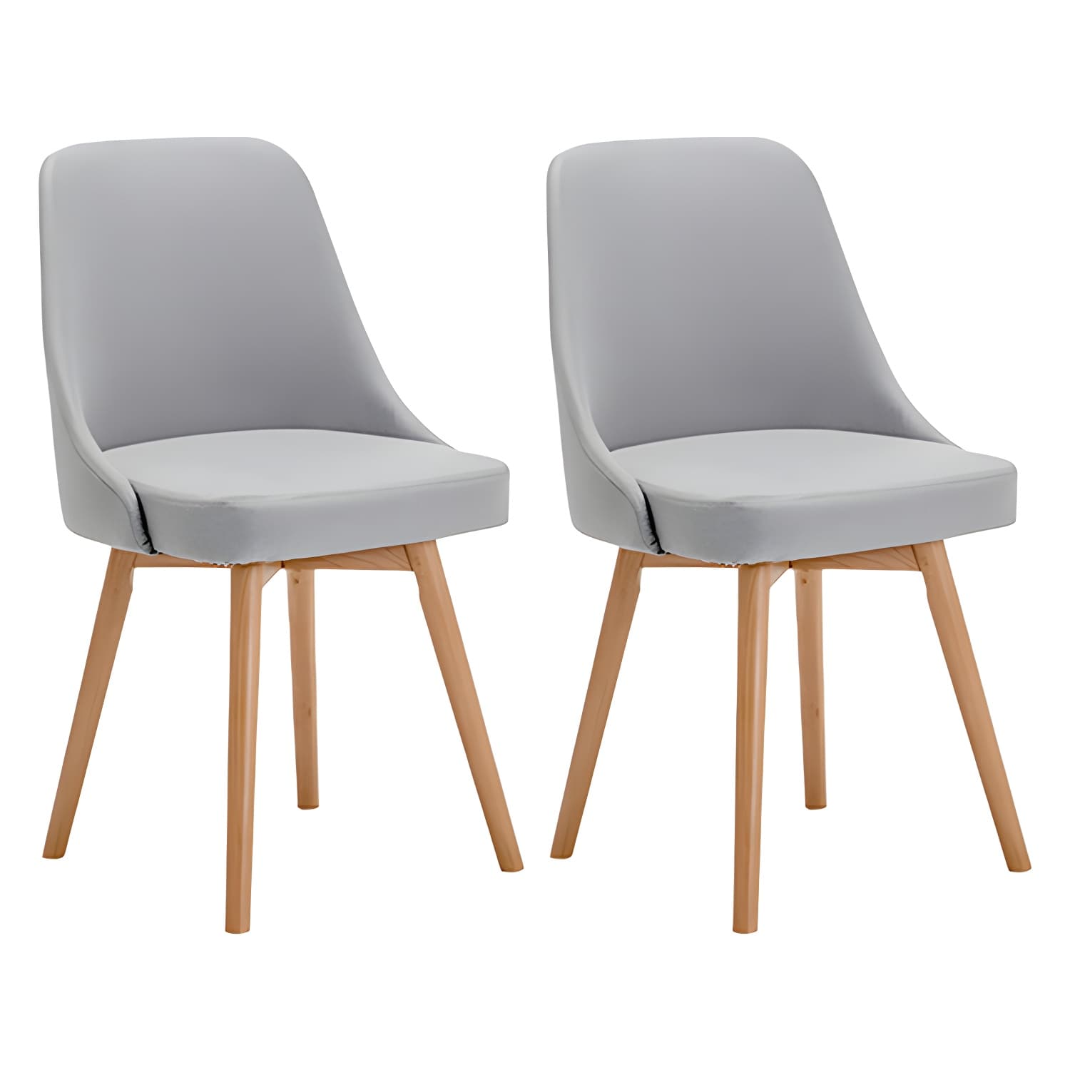 Upholstered Armless Dining Chairs Scandinavian Side Dining Chairs with Wood Legs thumbnail 6
