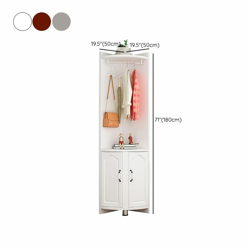 Scandinavian Wood Corner Accent Cabinet with 1 Cabinet and Opening Shelves for Room thumbnail 13
