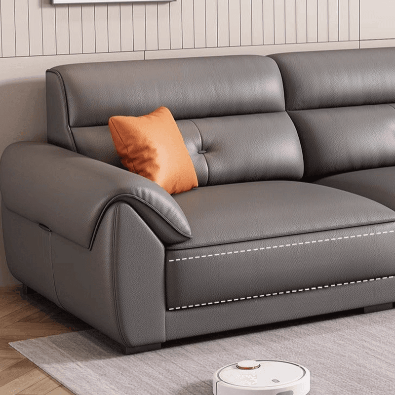 Casual Straight Scratch-repellent Sofa in Dove Grey with Horizontal Orientation, Latex Seat Fill, and Flared Arm thumbnail 4