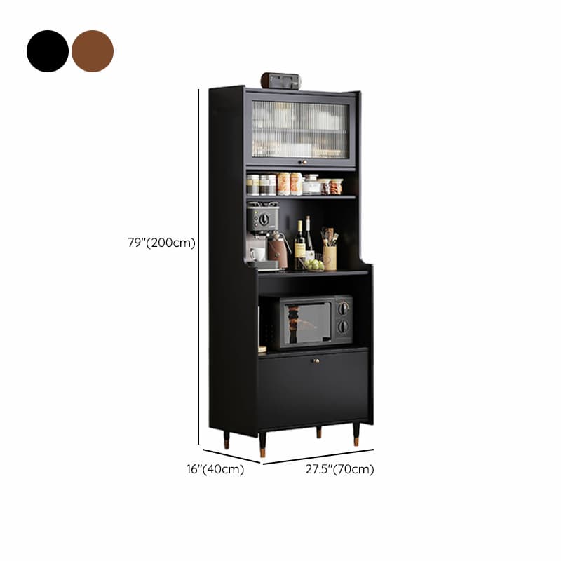 Living Room Use Simplistic Rectangle Black Wood Free Standing Utility Storage Cabinet with Knob Handle thumbnail 12