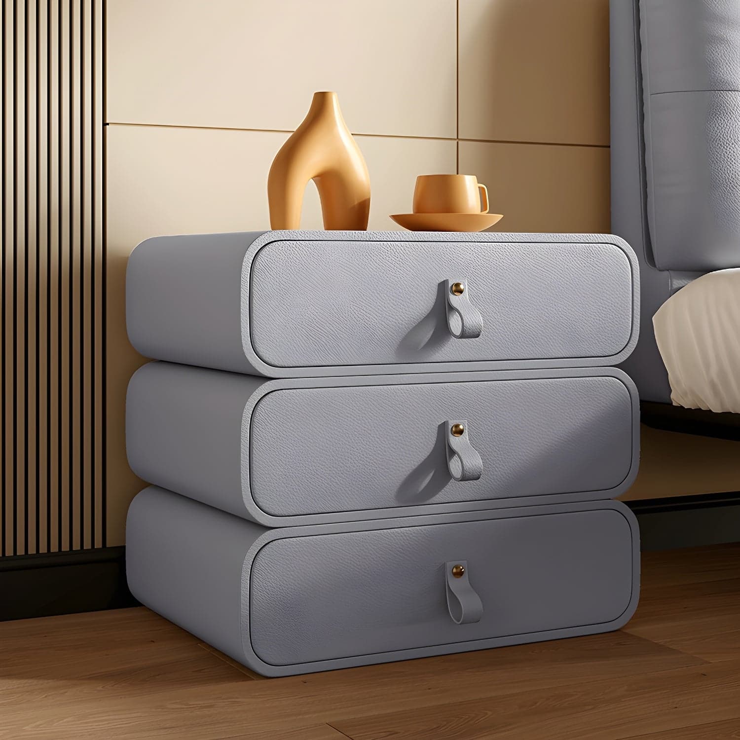 Modern Faux Leather Bachelor's Chest with Drawers in Narrow Size thumbnail 7