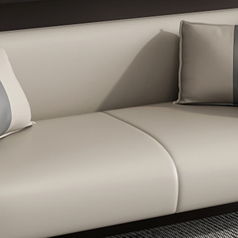 Contemporary Faux Leather Tuxedo Sofa with Water Resistant Design and Foam Seat Cushions thumbnail 13