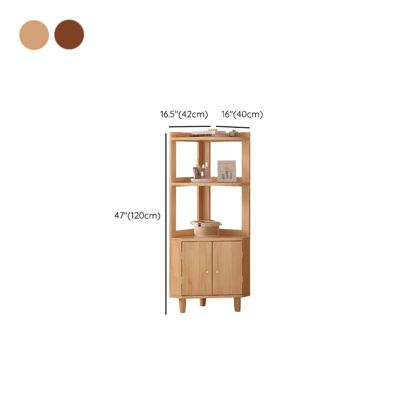 Art Deco Lumber Accent Cabinet Wood Color/Sepia Nook with Storage Cabinet, Pull Knobs and 5 Exterior Shelves/4 Exterior Shelves/3 Exterior Shelves thumbnail 10