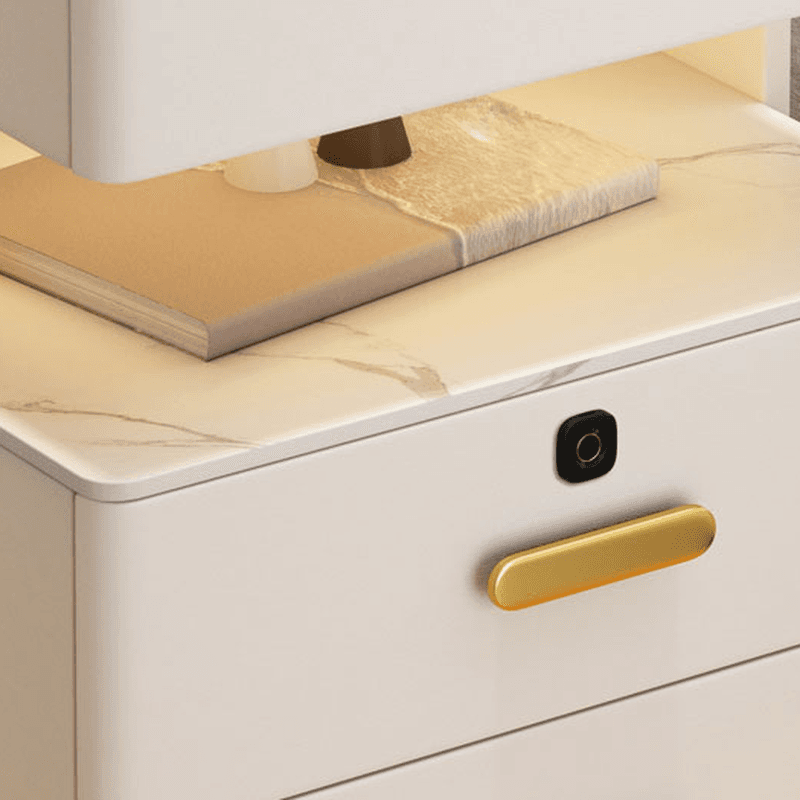 Postmodern Bedside Cabinet Nightstand with 2 Shelves and Sintered Stone Countertop thumbnail 9